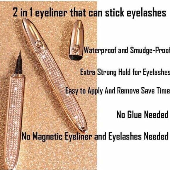 2 in 1 Black Eyeliner Lash Glue Bling Pen - Picture 4 of 10